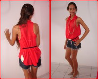 Blusa tecido fino sem mangas (Várias cores!!!! branca,preta, azul BIC, pink, etc)